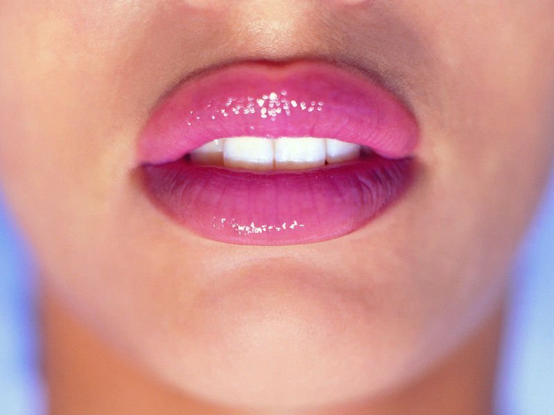 Beautiful lips after the increase